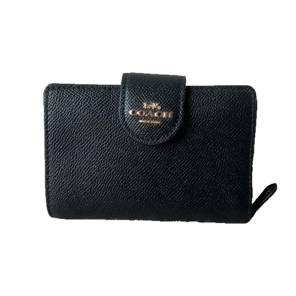 Used COACH 6390 Medium Corner Zip Wallet - Black - Picture 1 of 6